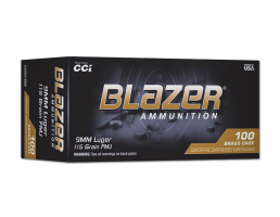 CCI Blazer Brass 9mm 115gr FMJ Ammo, 100rd - CC52001BB