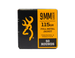 Browning 9mm 115gr FMJ Ammo, 50rds - B191800093