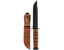KA-BAR Knives Army Fixed Knife Clip Point Brown - Durable, Lightweight and Reliable Handle - 1220