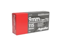 Aguila 9mm 115 gr FMJ 50rds Handgun Ammo for Accurate Shooting and Reliable Performance - 1E097704