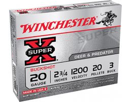 Winchester 20ga 2.75" #3 Buck Super-X Ammunition 5rds - XB203
