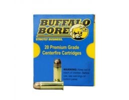Buffalo Bore Heavy 44 Rem Mag 300 grain Jacketed Flat Nose Pistol and Handgun Ammo, 20/Box - 4B/20