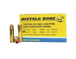 Buffalo Bore 357 Mag 140 grain Barnes XPB Lead-Free Short Barrel Low Flash Handgun Ammo, 20/Box - 19I/20