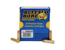 Buffalo Bore Heavy 38 Special +P 125 grain Jacketed Hollow Point Pistol and Handgun Ammo, 20/Box - 20B/20