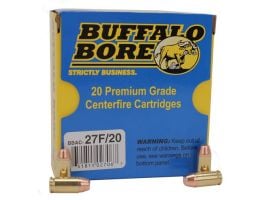 Buffalo Bore Standard Pressure 380 ACP 95 grain Full Metal Jacket Flat Nose Pistol and Handgun Ammo, 20/Box - 27F/20