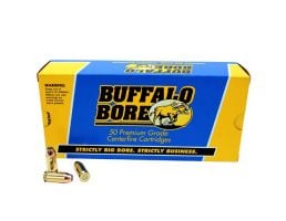 Buffalo Bore 45 ACP +P 230 grain Jacketed Hollow Point Pistol and Handgun Ammo, 50/Box - 45-230/50