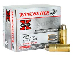 Winchester 45 Colt 225gr Silver-Tip Hollpw Point Super-X Ammunition 20rds - X45CSHP2