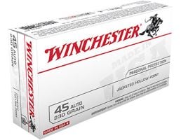 Winchester USA 45 Auto/ACP 230 JHP Ammunition 50rds - USA45JHP