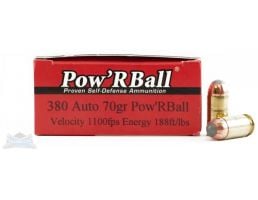 Glaser Pow'rBall 380 Auto/ACP 70gr Ammunition 20rds - pb38070/20
