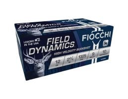 Fiocchi Field Dynamics Nickel Buck 12 Gauge 2-3/4" #00 Buck 9 Pellets 10rds Shotshell - Powerful Buckshot - 12HV9P