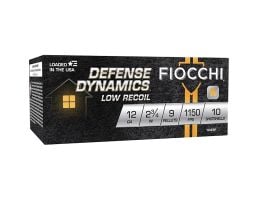 Fiocchi Defense Dynamics Low Recoil 12 Gauge 2-3/4" #00 Buck 9 Pellets 10rds Shotshell - for Home Defense - 12LE9P