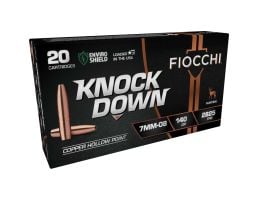 Fiocchi KnockDown 7mm-08 Remington 140 gr LFCHP 20rds Rifle Ammo for Precision Shooting - 7MM08CHA