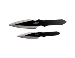 CampCo UZI Throwing knife Set, Black and Silver - UZKTRW002