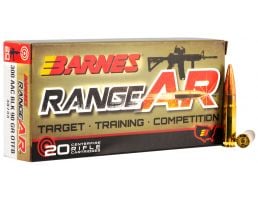 Barnes Bullets Range AR 90 gr Open Tip Flat Base .300 Blackout Ammo, 20/box - 30733