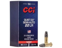 CCI Quiet-22 Semi-Auto .22LR 45 gr Lead Round Nose Ammo, 50/box - 975CC