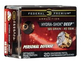 Federal Premium 165 gr Hydra-Shok Deep .40 S&W Ammo, 20/box - P40HSD1