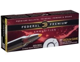 Federal Premium 62 gr Trophy Bonded Tip .223 Rem Ammo, 20/box - P223TT3