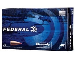 Federal Varmint and Predator 40 gr Hornady V-Max .223 Rem Ammo, 20/box - V223VM40