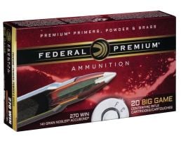 Federal Premium 140 gr Nosler AccuBond .270 Win Ammo, 20/box - P270A1