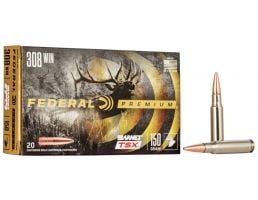 Federal Premium Barnes TSX 150 gr Triple-Shock X .308 Win Ammo, 20/box - P308V