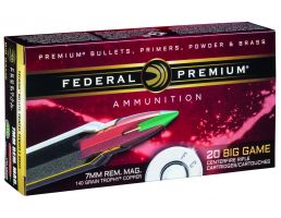 Federal Premium 140 gr Trophy Copper 7mm Rem Mag Ammo, 20/box - P7RTC2
