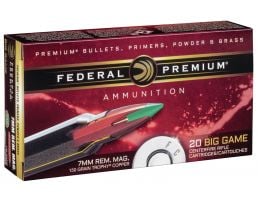 Federal Premium 150 gr Trophy Copper 7mm Rem Mag Ammo, 20/box - P7RTC3
