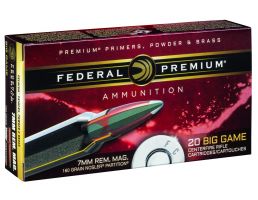 Federal Premium 160 gr Nosler Partition 7mm Rem Mag Ammo, 20/box - P7RF