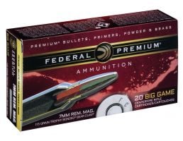 Federal Premium 175 gr Trophy Bonded Bear Claw 7mm Rem Mag Ammo, 20/box - P7RT1