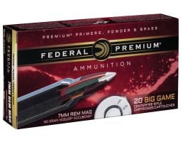 Federal Premium 160 gr Nosler AccuBond 7mm Rem Mag Ammo, 20/box - P7RA1