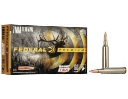 Federal Premium Barnes TSX 160 gr Triple-Shock X 7mm Rem Mag Ammo, 20/box - P7RN