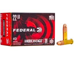 Federal American Eagle 38 gr Jacketed Hollow Point .22lr Ammo, 40/box - AE 22