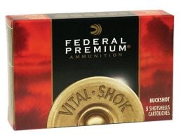 Federal Premium Vital-Shock 2.75" 12 Gauge Ammo 4 Buck, 5/box - P1564 B