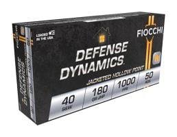 Fiocchi Defense Dynamics .40 S&W 180 gr Jacketed Hollow Point Ammo, 50rds - 40SWE