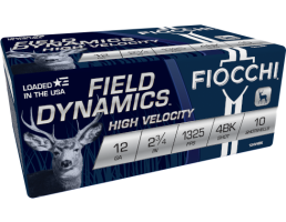 Fiocchi Field Dynamics High Velocity 12 Gauge 2.75" 4 Buck Ammo, 10rds - 12HV4BK