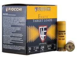 Fiocchi Exacta Clay Target Line Trainer 2.75" 20 Gauge Ammo, 250 Rounds - 20LITE75