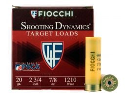 Fiocchi Shooting Dynamics Clay Target 2.75" 20 Gauge Ammo, 250 Rounds - 20SD9