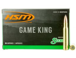 HSM Ammunition Game King 160 gr Spitzer Boat Tail .284 Win Ammo, 20/box - HSM-284-2-N