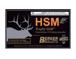 HSM Ammunition Trophy Gold 95 gr Match Hunting Very Low Drag 6mm BR Ammo, 20/box - BER-6BR95TVLD