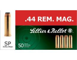 Sellier & Bellot 240 gr Semi-Jacketed Soft Point .44 Rem Mag Ammo, 50/box - SB44A