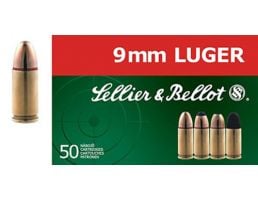 Sellier & Bellot 9mm Ammo 115 Grain  JHP, 50rds - SB9C