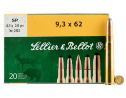 Sellier & Bellot 285 gr Semi-Jacketed Soft Point 9.3x62mm Mauser Ammo