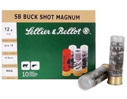 Sellier & Bellot 3" 12 Gauge Ammo 00 Buck, 10/box - SB12BSA