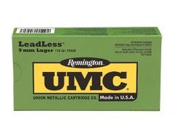 Remington UMC 115 gr Flat Nose Enclosed Base 9mm Ammo, 50/box - LL9MM11