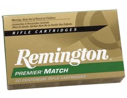 Remington Premier Match 168 gr MatchKing Boat Tail Hollow Point .308 Win Ammo, 20/box - RM308W7