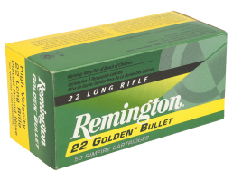 Remington 22 Golden Bullet 40 gr Plated Lead Round Nose .22lr Ammo, 50/box - 1522