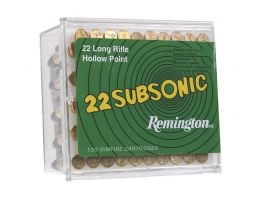 Remington 22 Subsonic 38 gr Lead Hollow Point .22lr Ammo, 100/box - SUB22HP1
