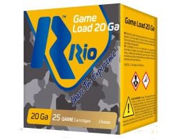 RIO Game Load Field Load 2.75" 20 Gauge Ammo 8, 25 Rounds - RC208