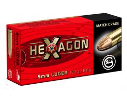 Geco 124 gr Hexagon 9mm Ammo, 50/box - 289140050