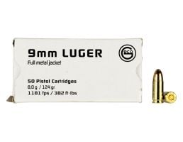 Geco 124 gr Full Metal Jacket 9mm Ammo, 50/box - 220340050