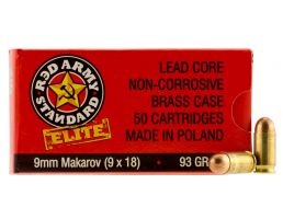 Century Arms Red Army Standard 93 gr Full Metal Jacket 9x18mm Makarov Ammo, 50/box - AM2017B